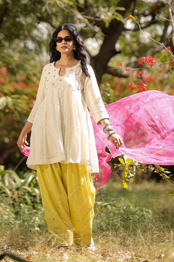 Pearl White Farshi Salwar Set