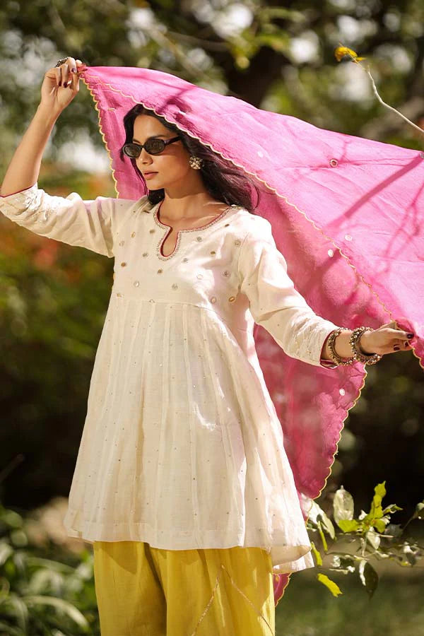 Pearl White Farshi Salwar Set