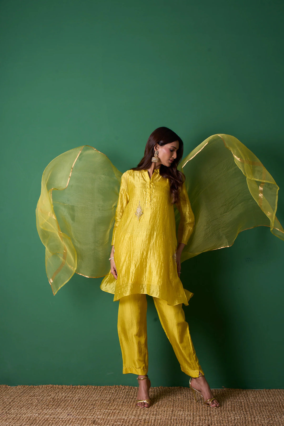 Paradise Yellow Kurta (Set of 3)