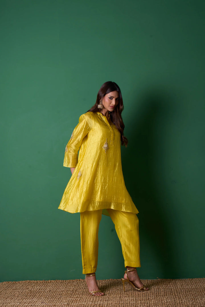 Paradise Yellow Kurta (Set of 3)