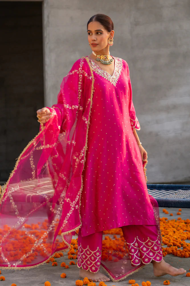 Rani Aari A-line Kurta Set