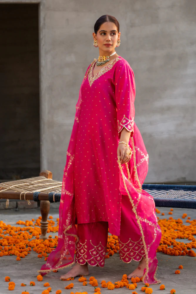 Rani Aari A-line Kurta Set