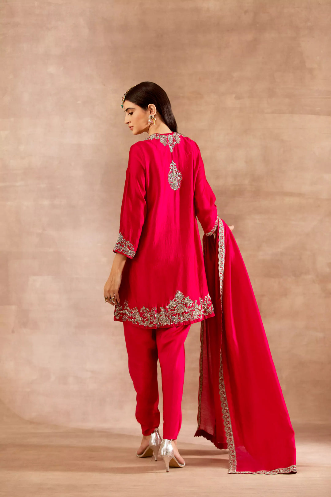 Red Zardosi Embroidered Kurta Set