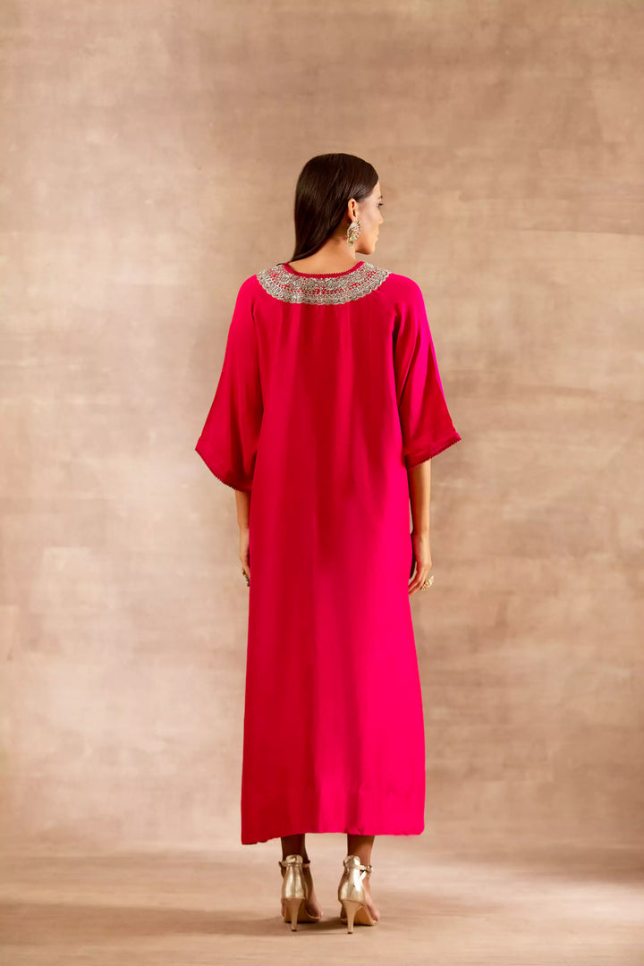 Silk Red Embroidered Kaftan