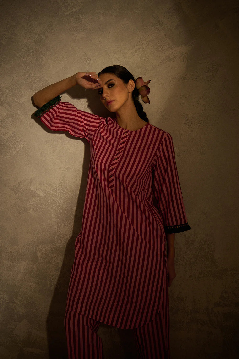 Red N Pink Stripe Set