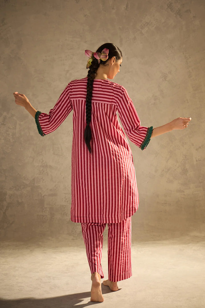 Red N Pink Stripe Set