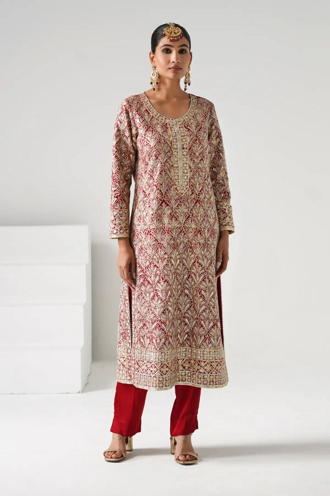 Dilruba - Long Kurta Set - Red
