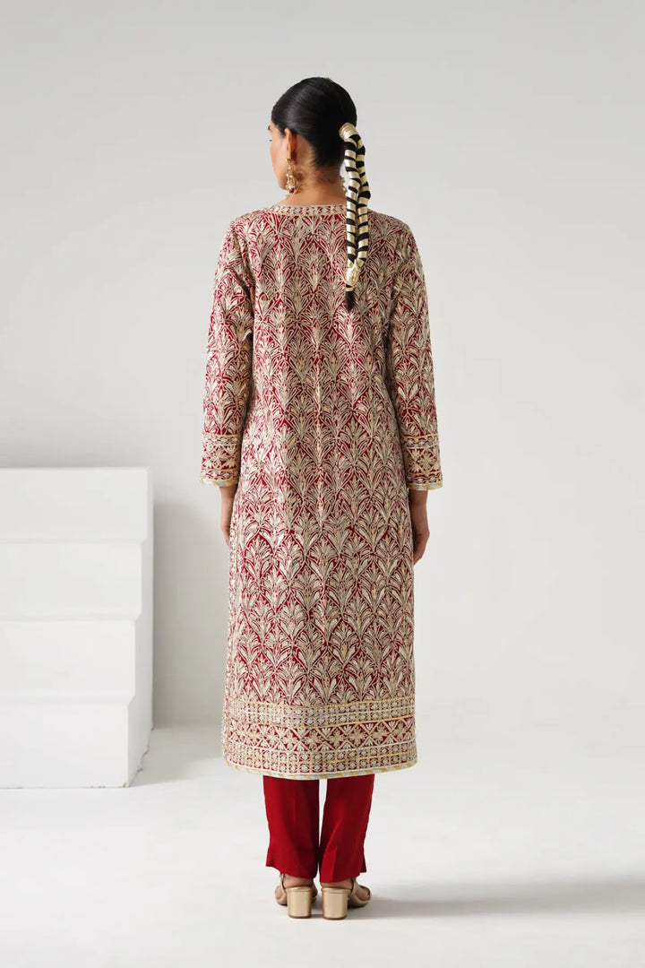 Dilruba - Long Kurta Set - Red