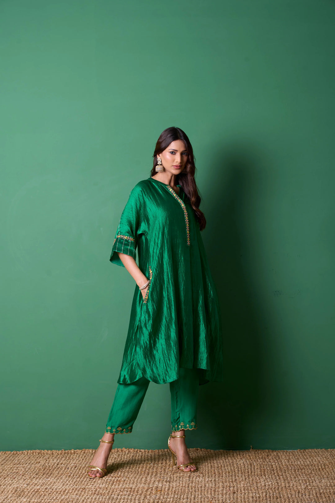 Radiance Emerald Kurta (Set of 3)
