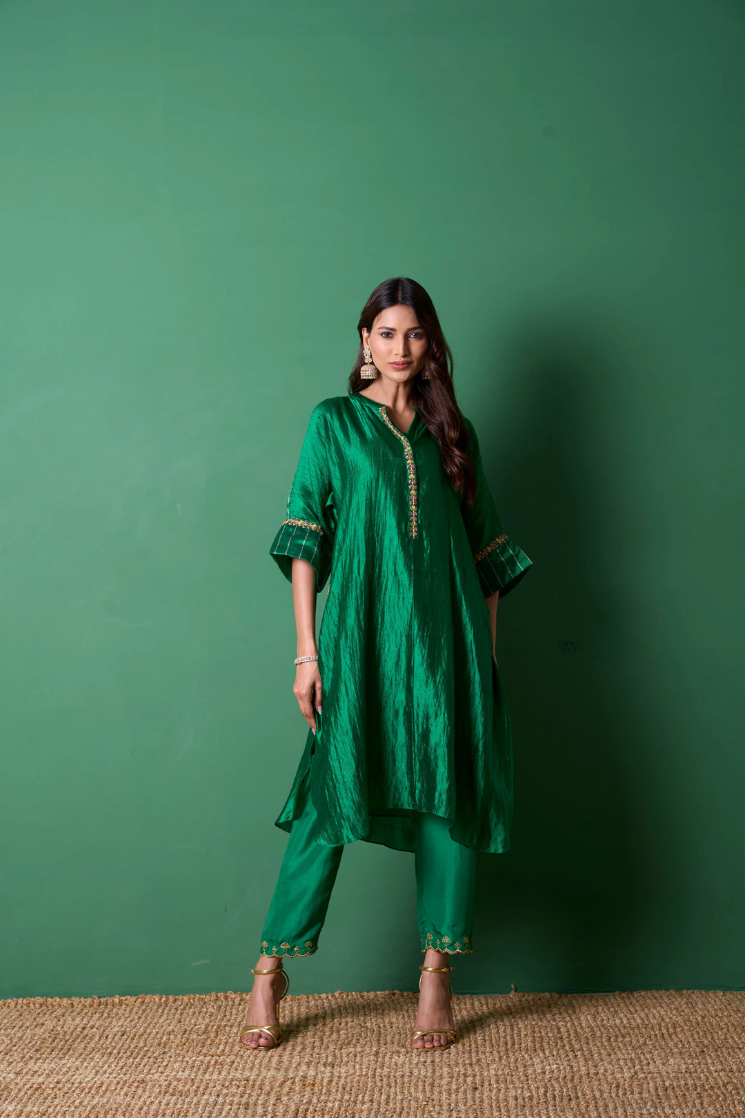 Radiance Emerald Kurta (Set of 3)
