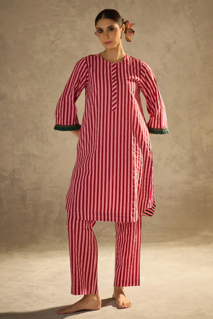 Red N Pink Stripe Set