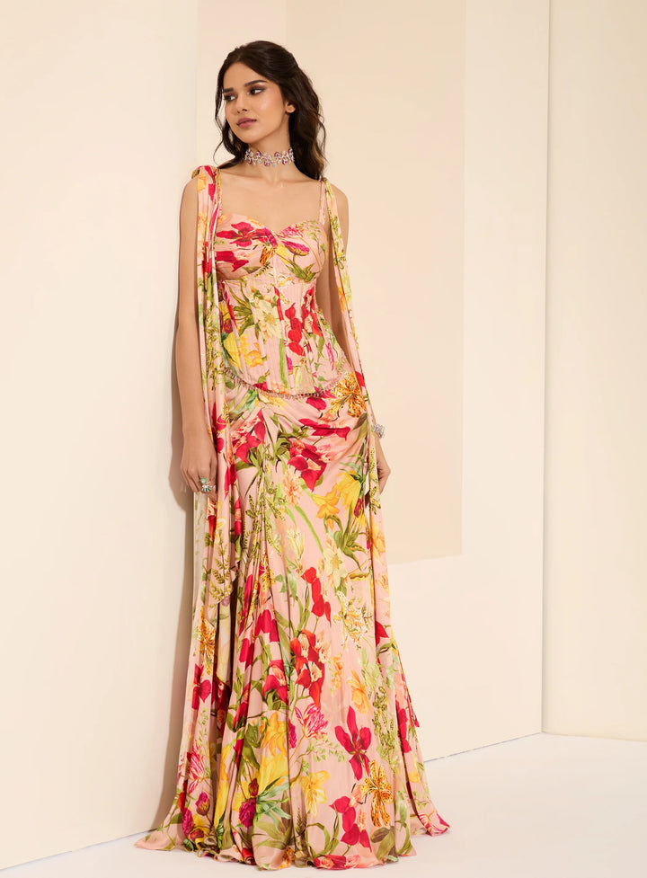 Rosy Fantasy Corset & Drape