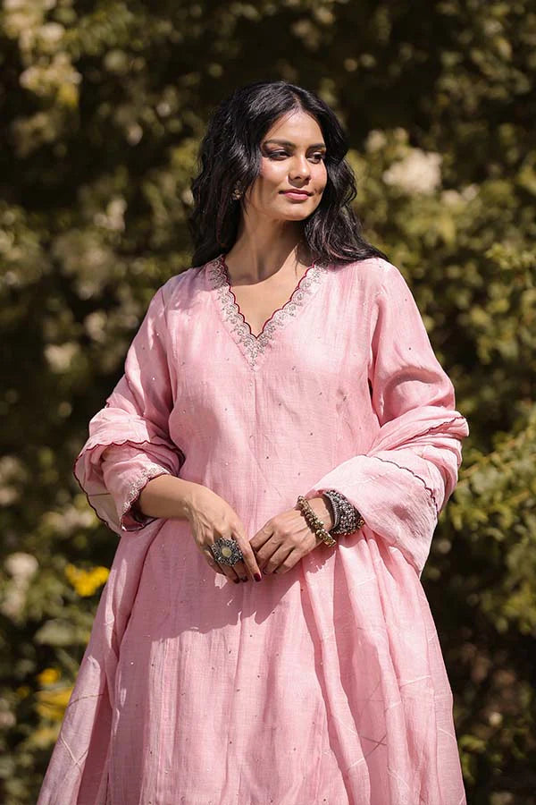 Rose Golden Side Pocket Kurta Set