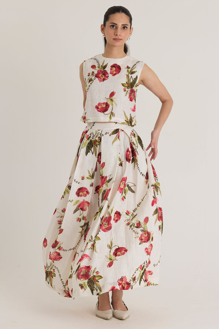 Rosita Linen Top & Skirt Set