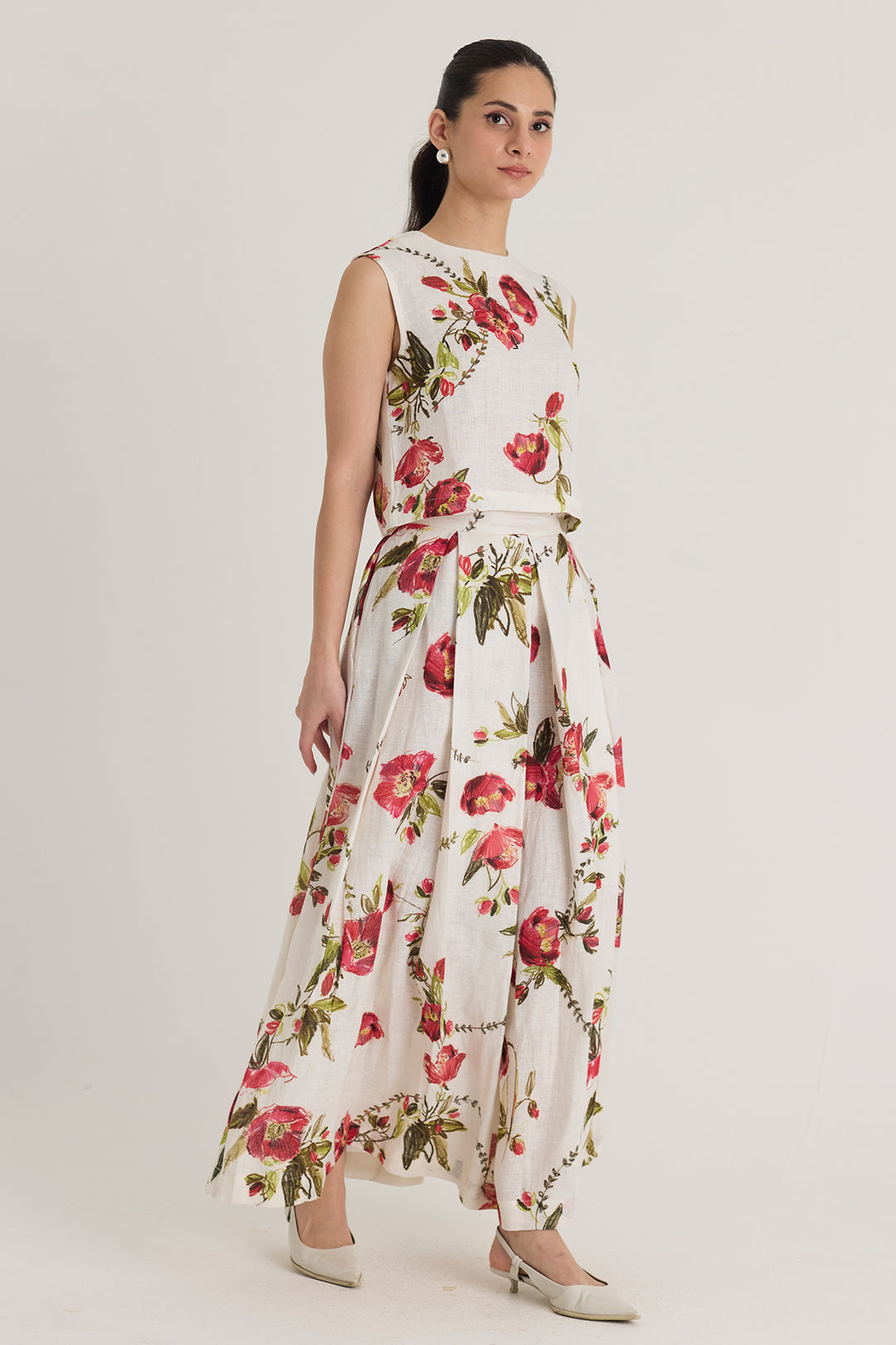 Rosita Linen Top & Skirt Set