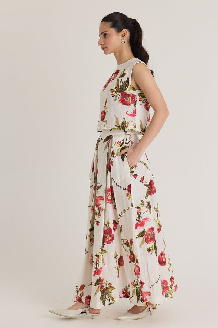 Rosita Linen Top & Skirt Set