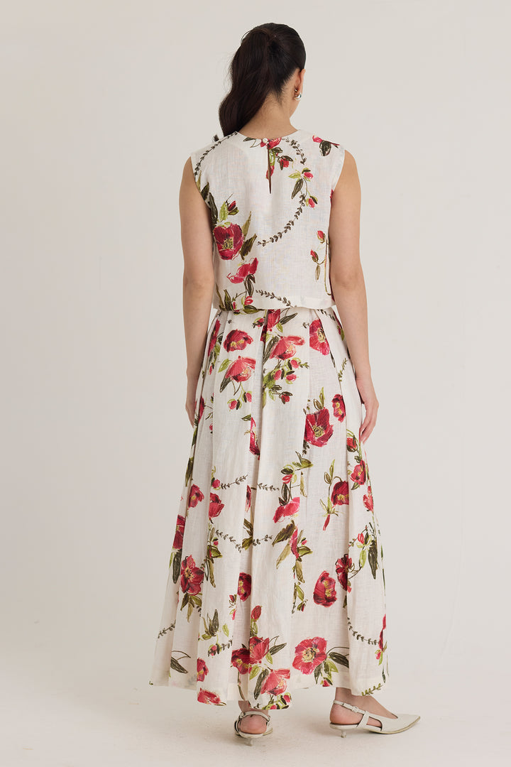 Rosita Linen Top & Skirt Set