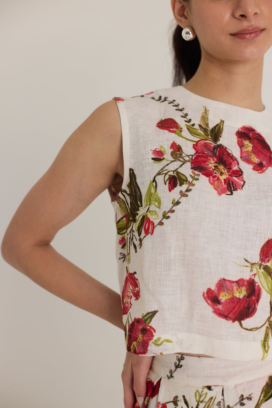 Rosita Linen Top & Skirt Set