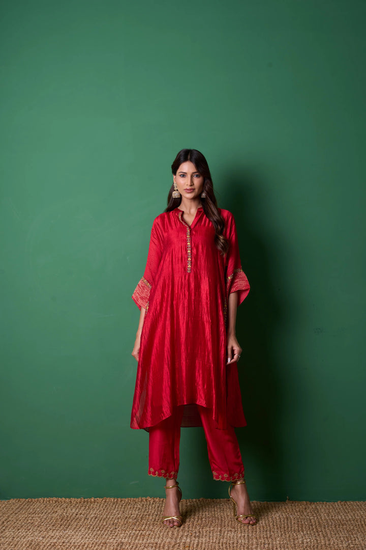 Radiance Red Kurta (Set of 3)