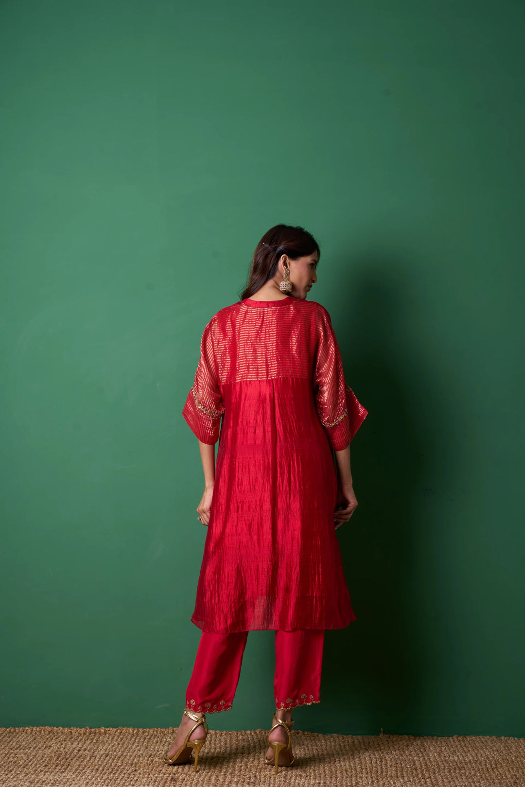 Radiance Red Kurta (Set of 3)