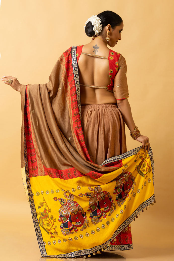 ras lila radha-krishna embroidered dupatta