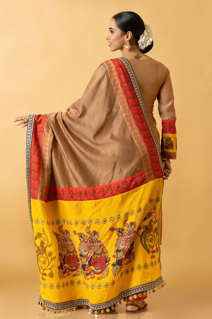 ras lila radha-krishna embroidered dupatta