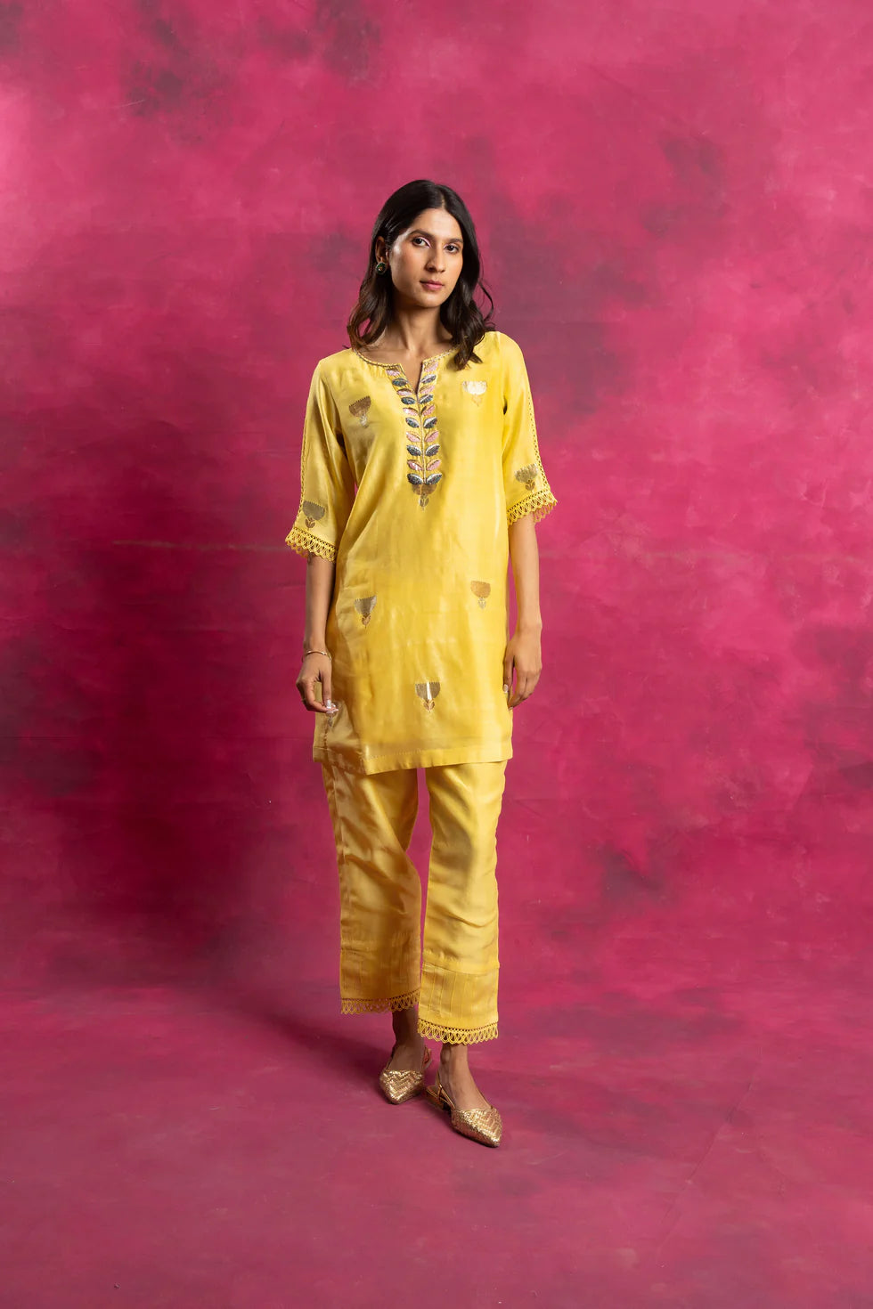 Sajgaar Co-ord Set in Butter Yellow
