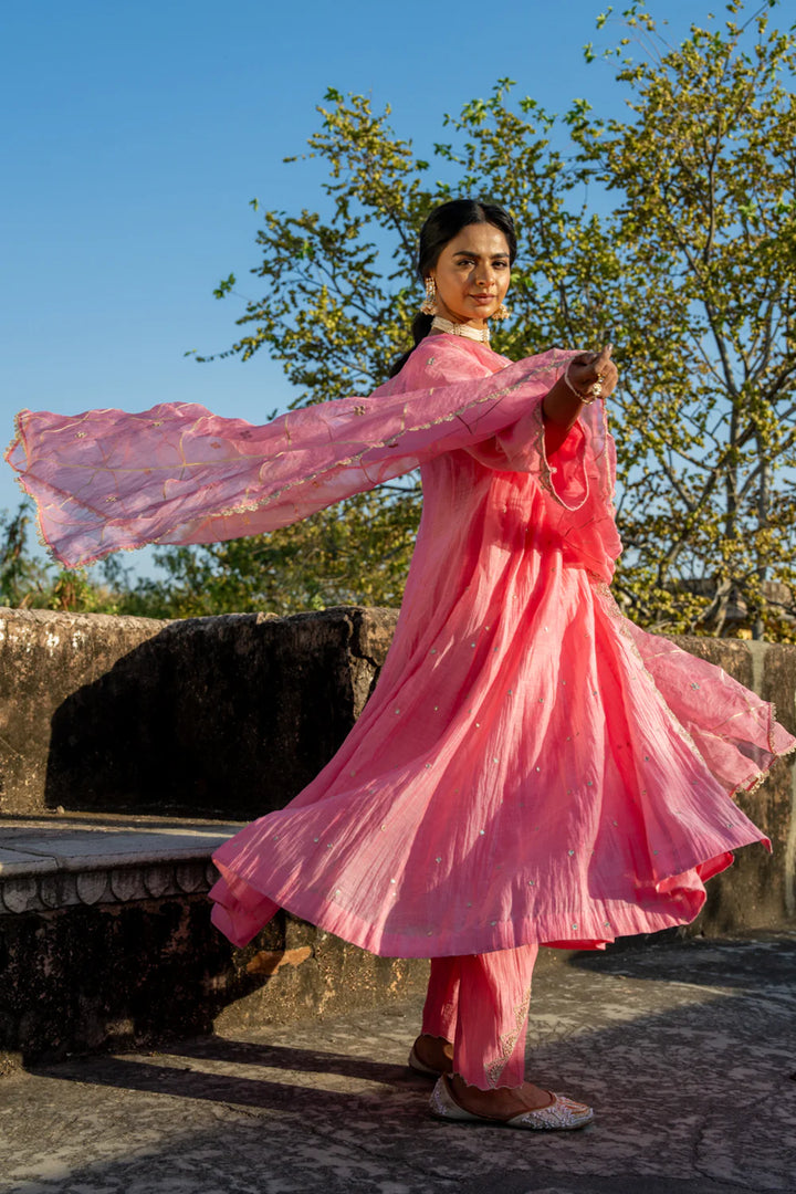 Pink Angrakha Set