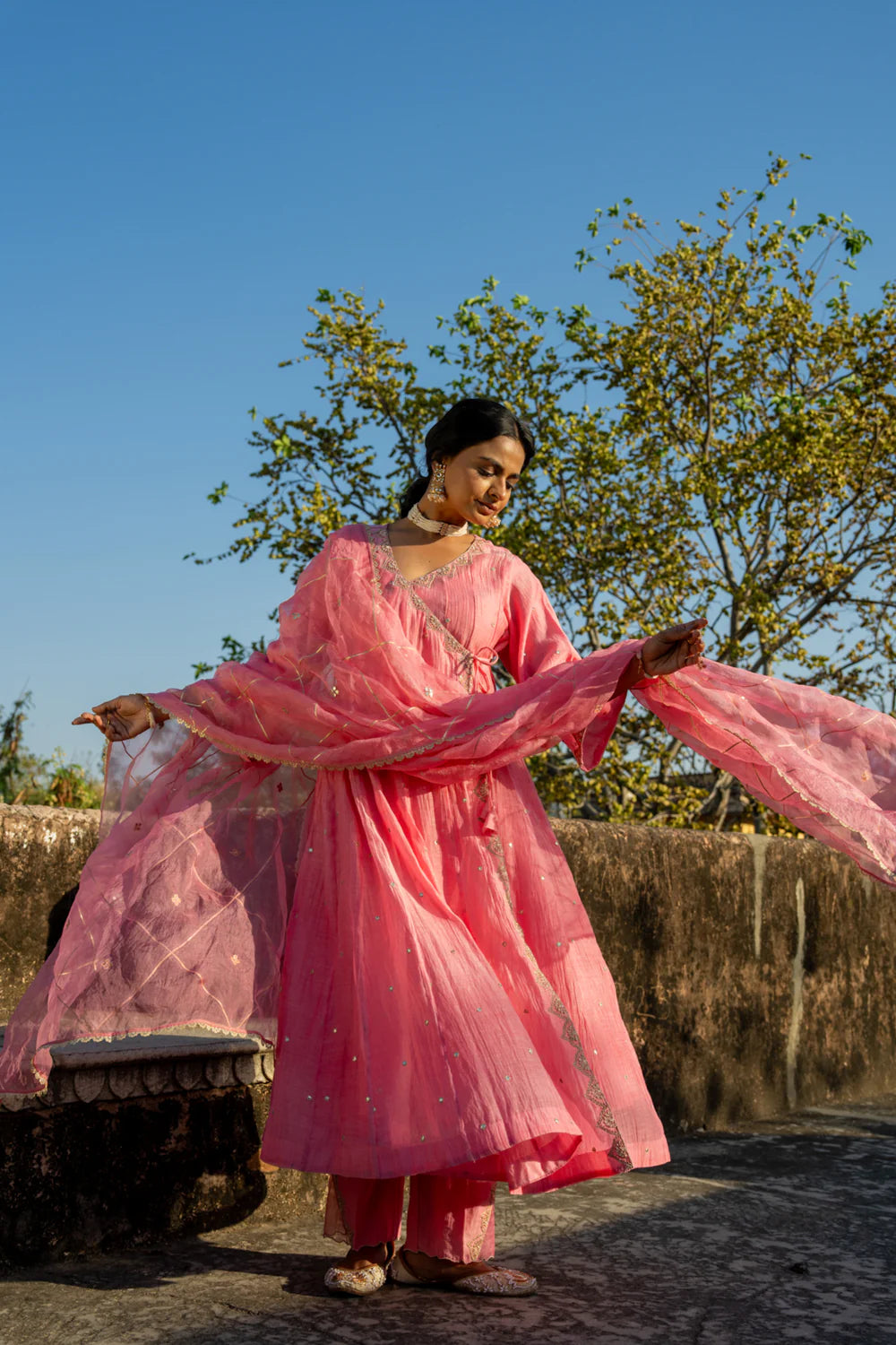 Pink Angrakha Set