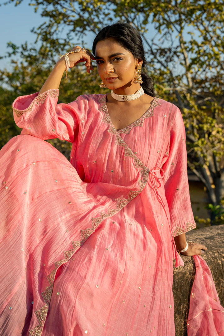 Pink Angrakha Set