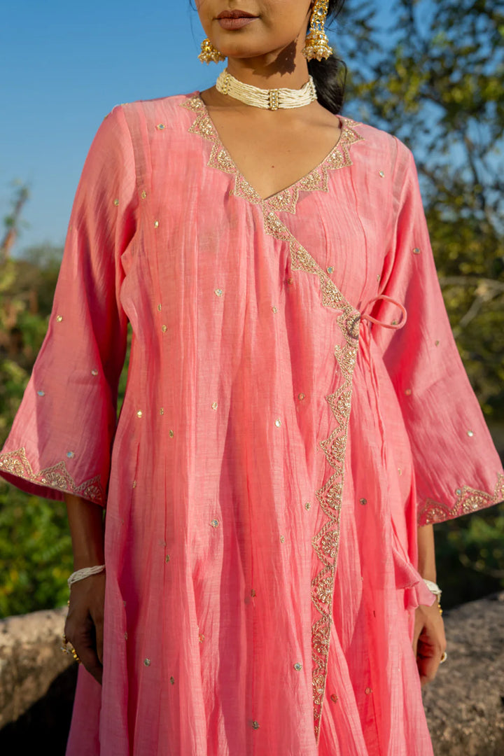 Pink Angrakha Set