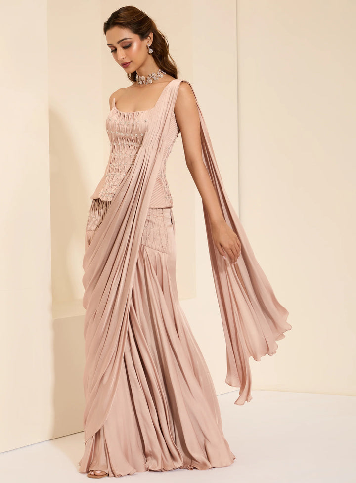 Silken Blush Corset & Drape