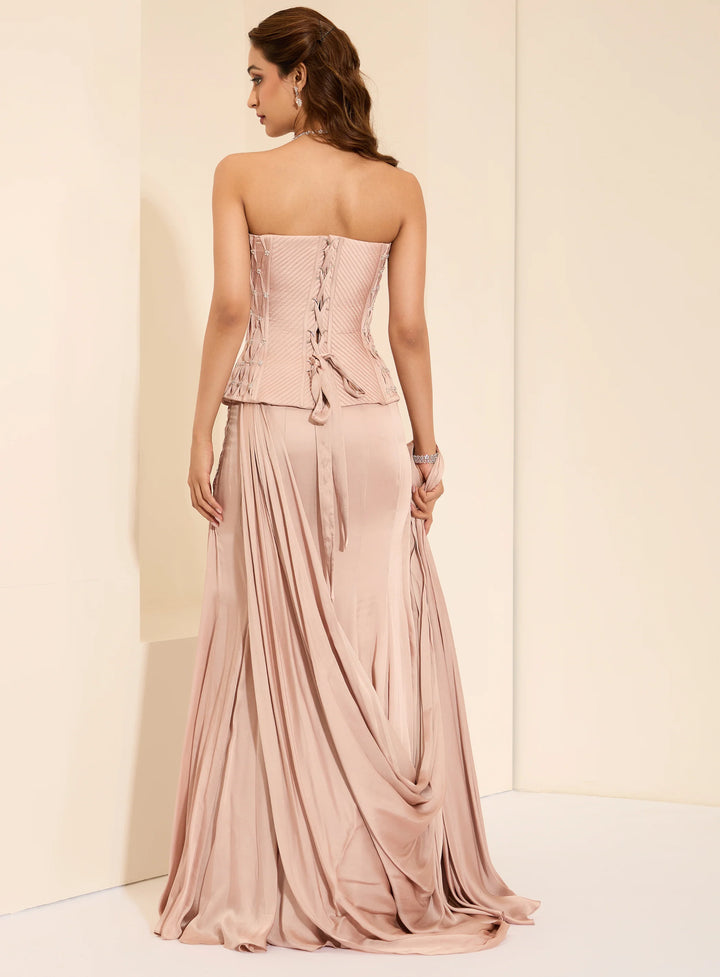 Silken Blush Corset & Drape