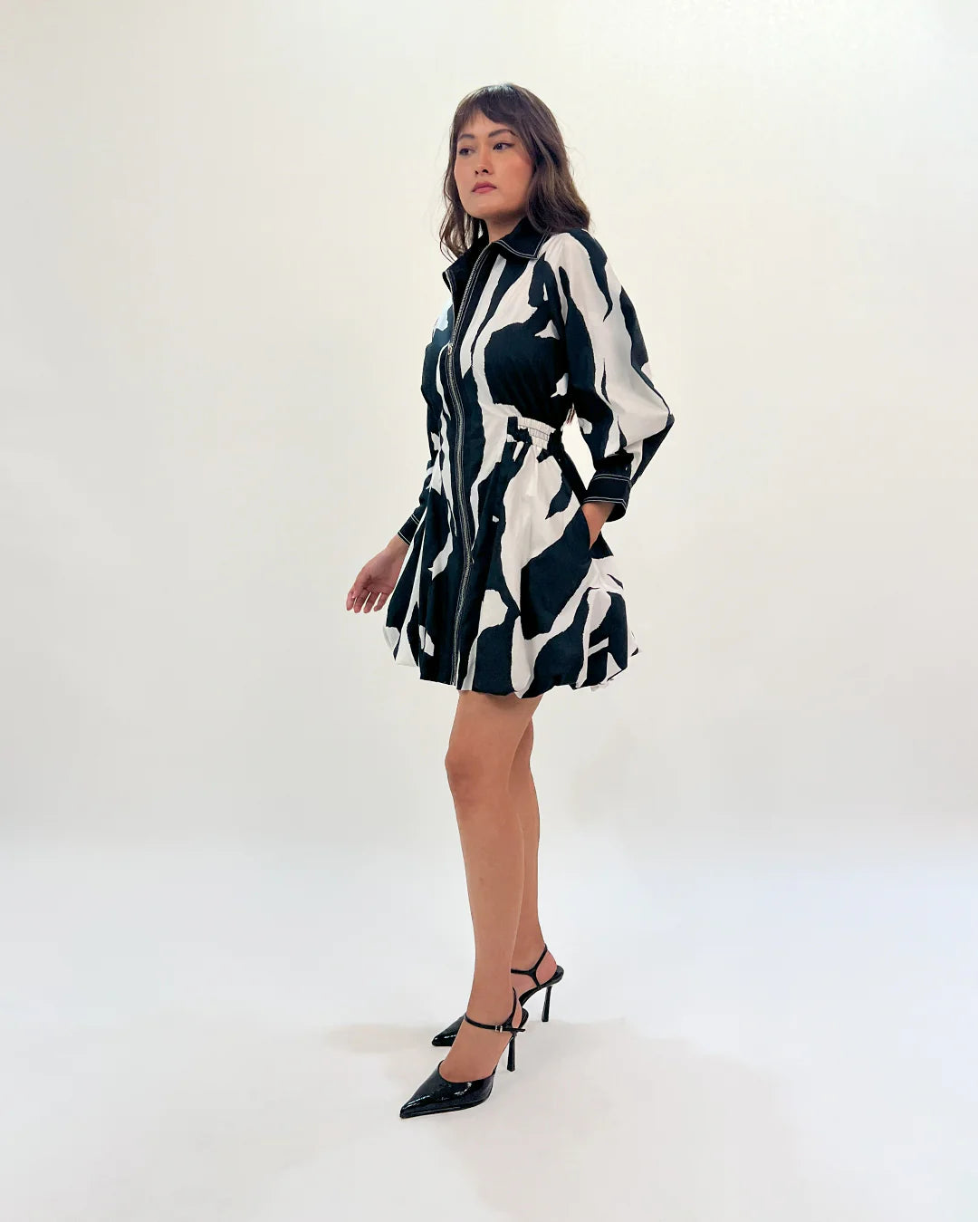 Stream bubble hem dress