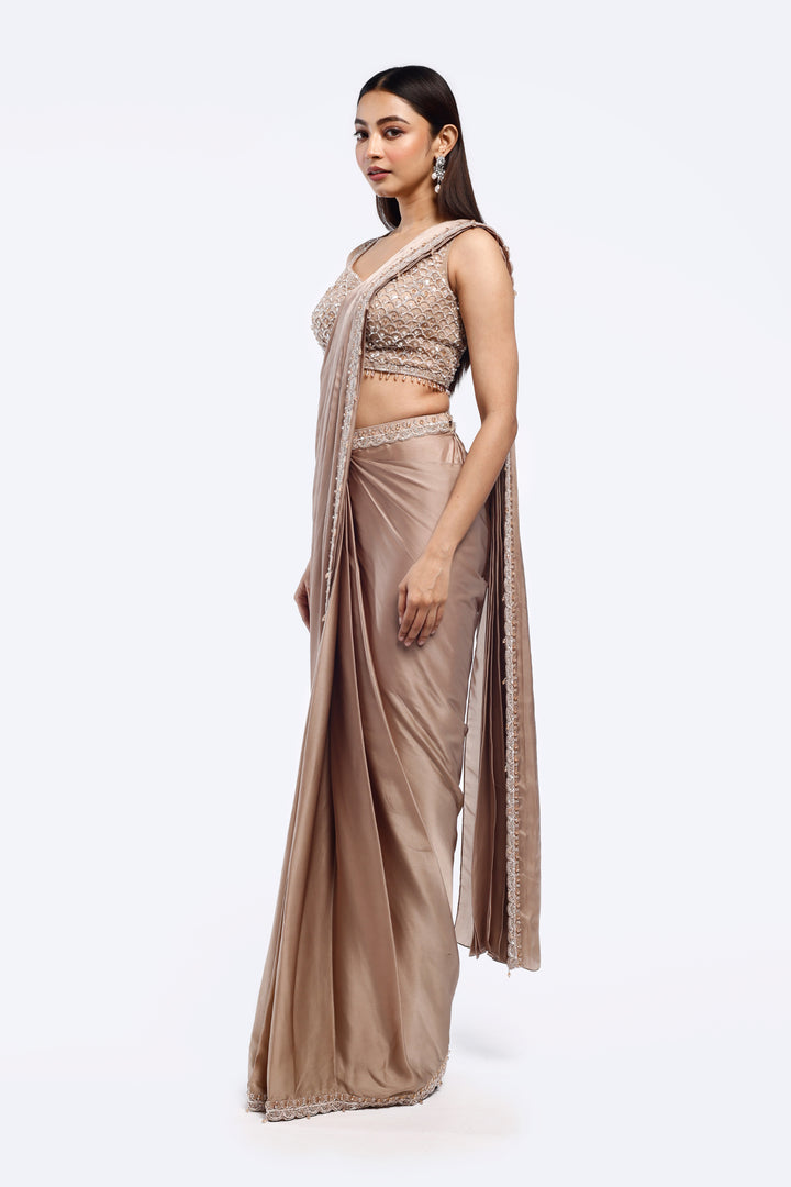 Scallop Crepe Drape Saree