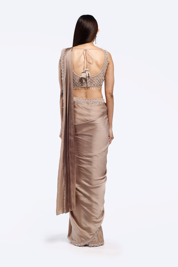 Scallop Crepe Drape Saree