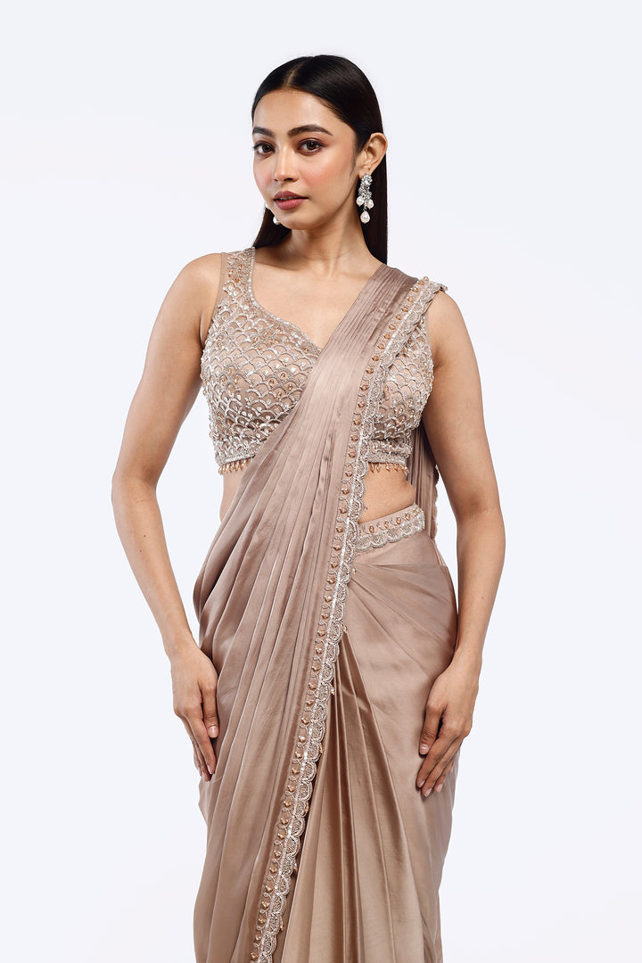 Scallop Crepe Drape Saree