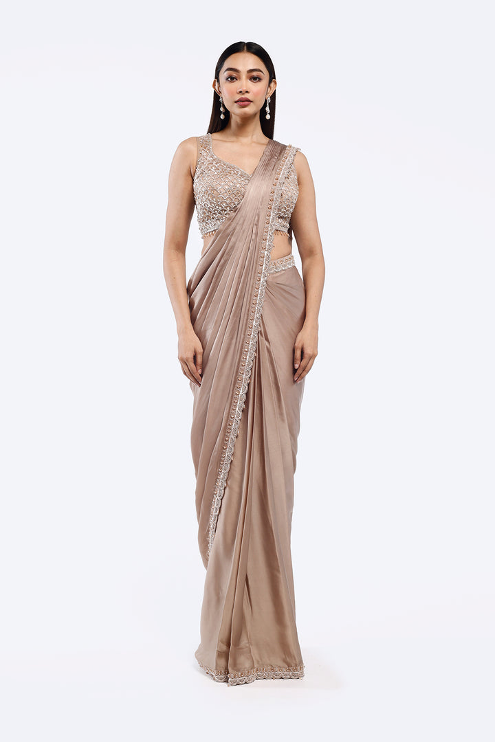 Scallop Crepe Drape Saree