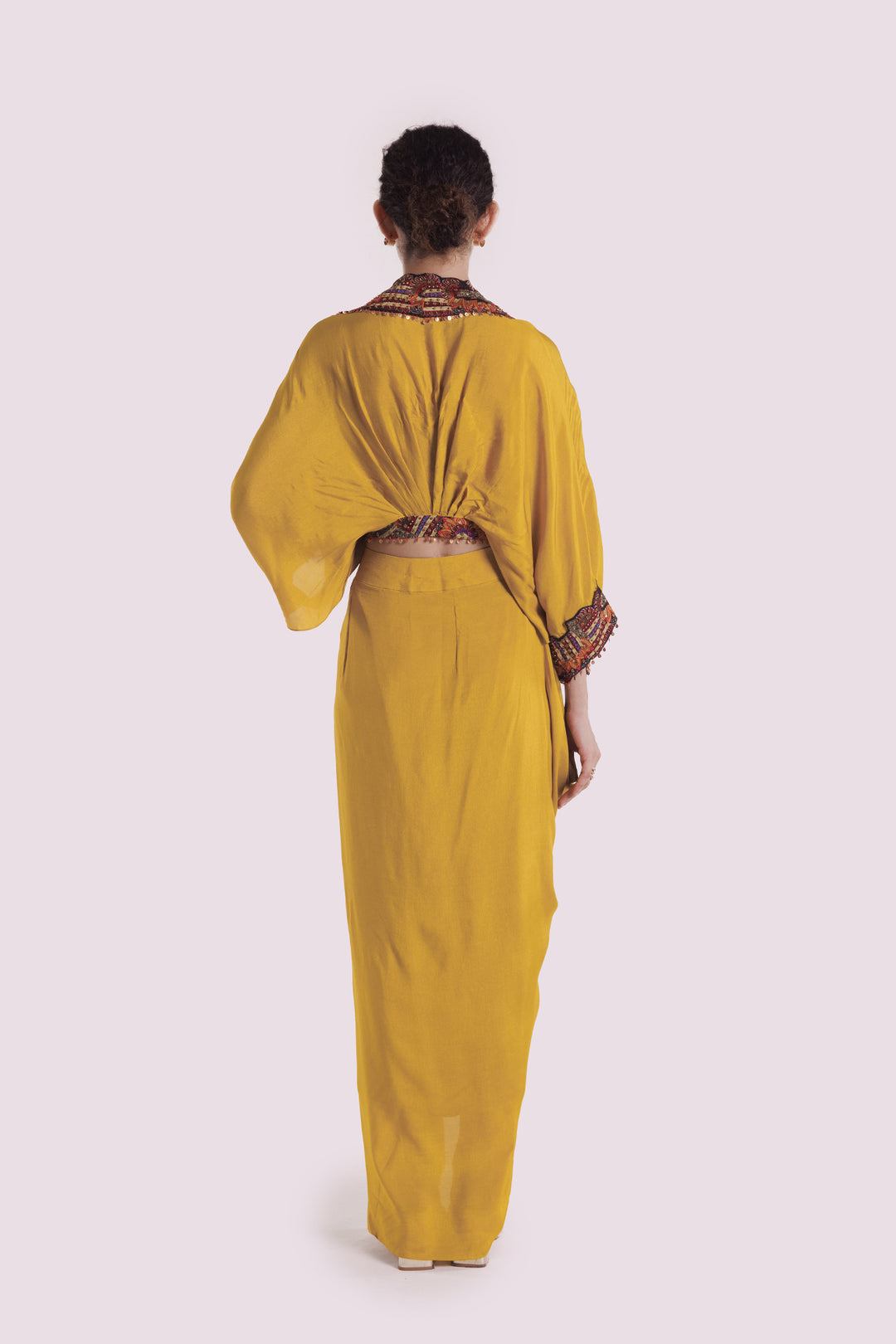 Silk Co-Ord Set With Draped Skirt