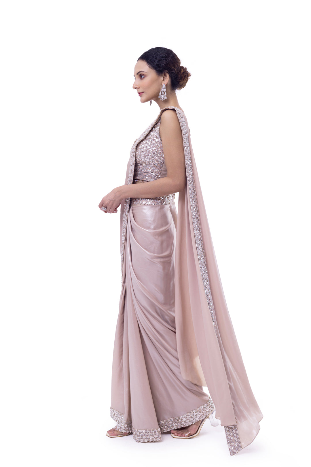 Swarovski embellished Drape Saree