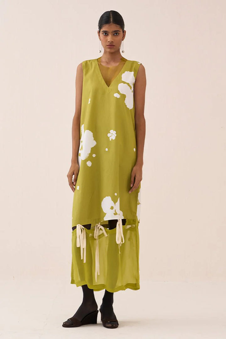 Self-Tie Floral Dress