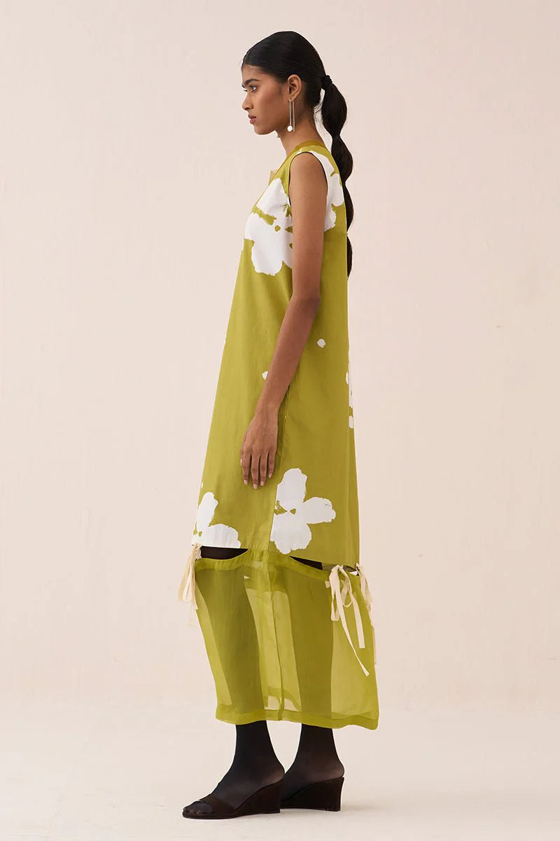 Self-Tie Floral Dress