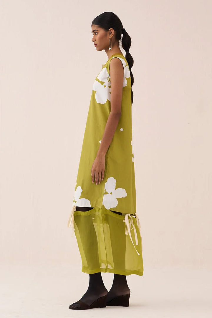 Self-Tie Floral Dress