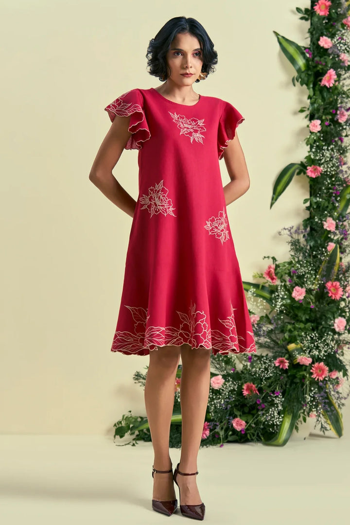 Origani Red Serene Dress