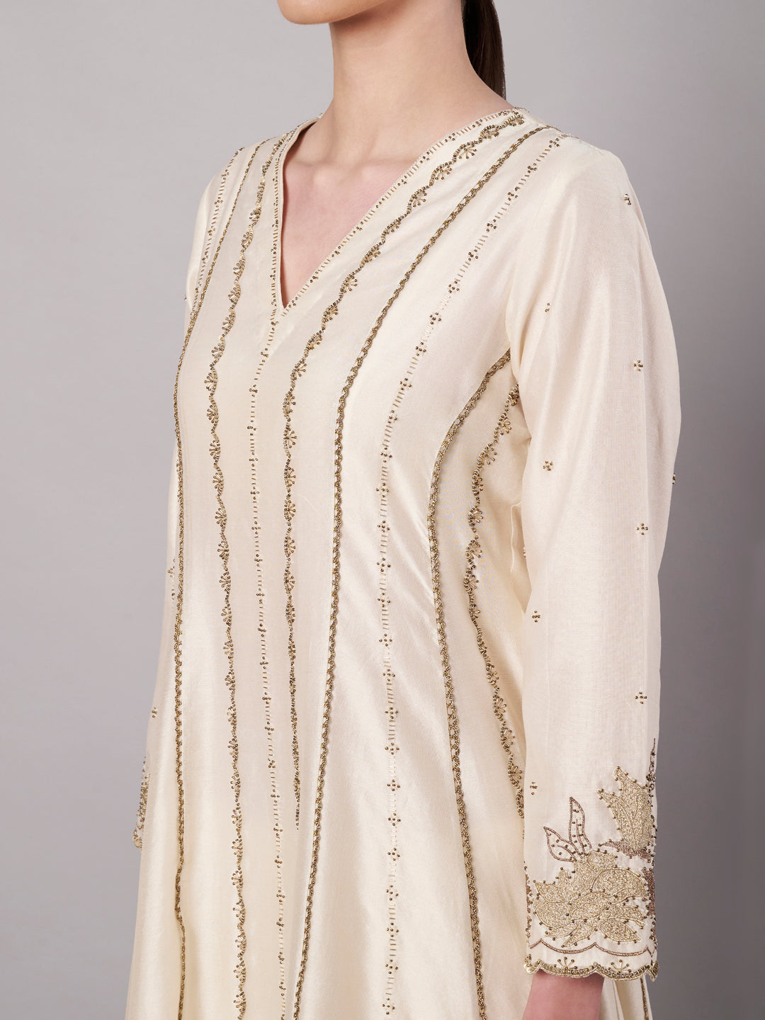 Spring Halo Anarkali Set - Ivory
