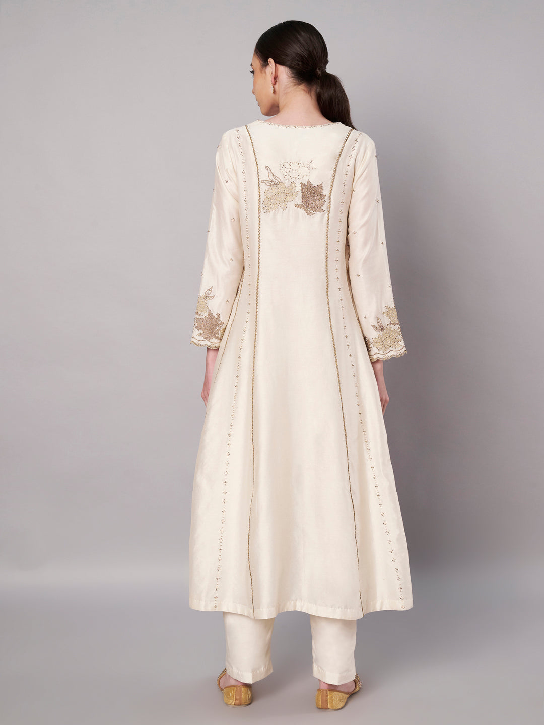 Spring Halo Anarkali Set - Ivory