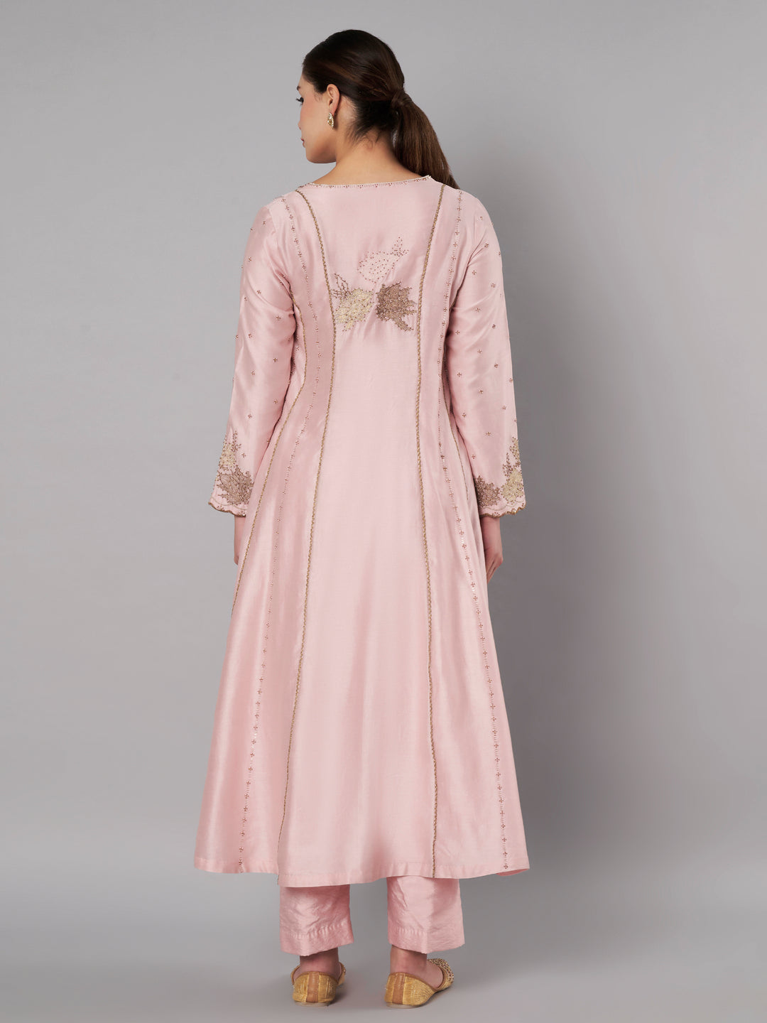 Spring Halo Anarkali Set - Muted Rose