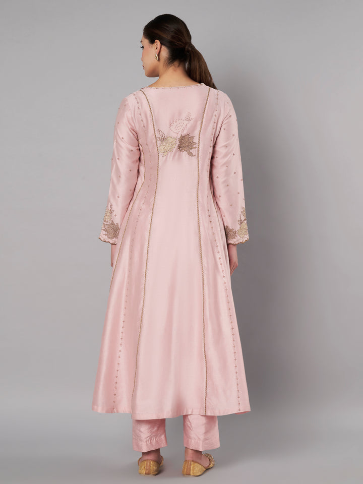 Spring Halo Anarkali Set - Muted Rose