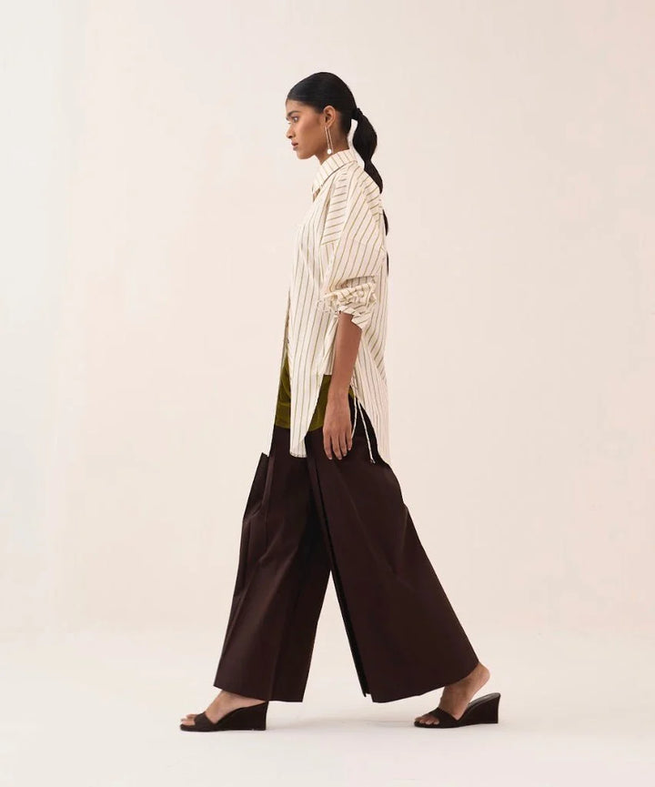 Side Drawstring Stripe Shirt