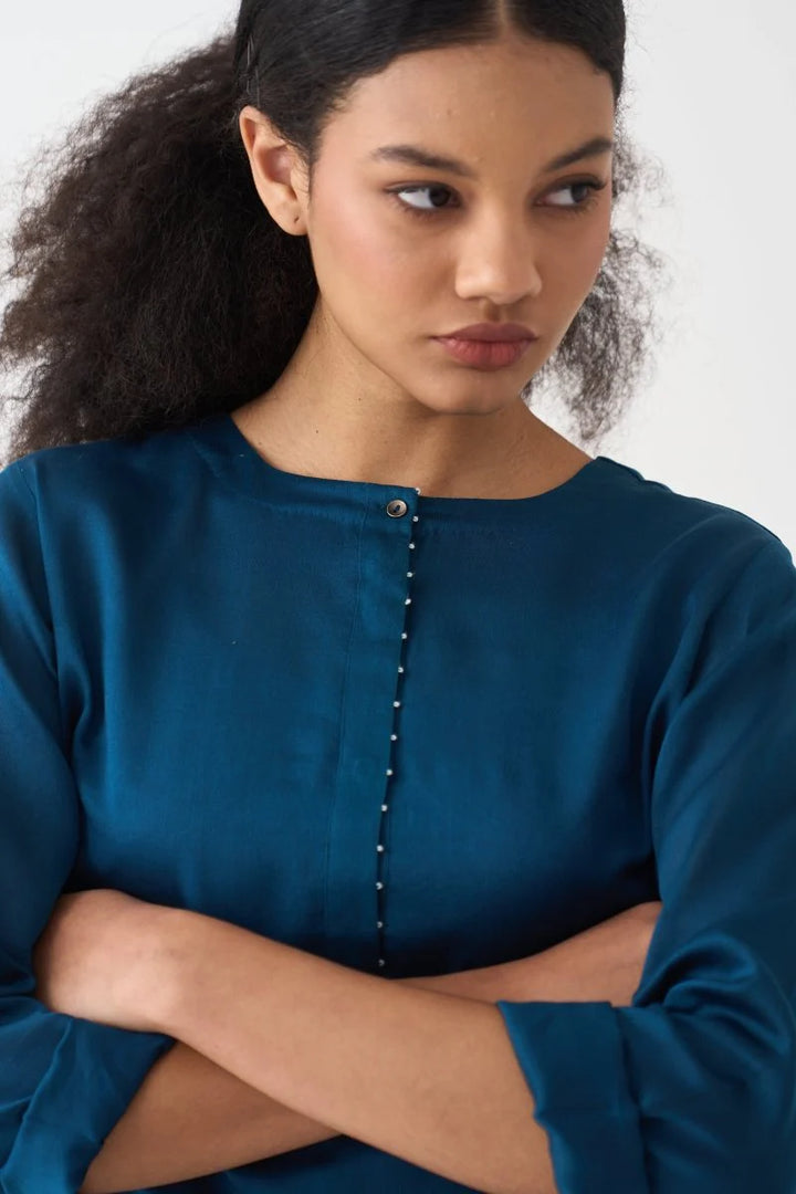 Splash Print Back Pleat Dress